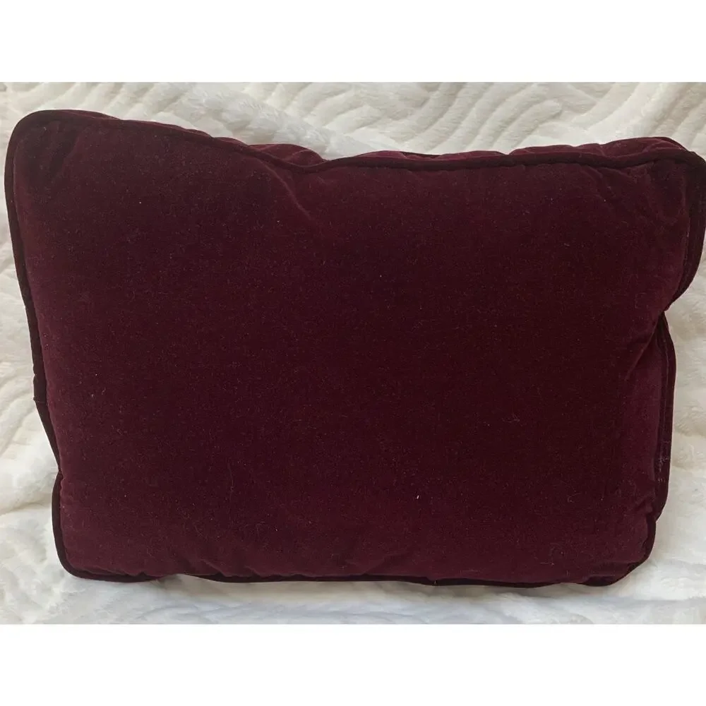 Christmas Ornaments Tapestry Throw Pillow Red Velvet Back 16x12x3